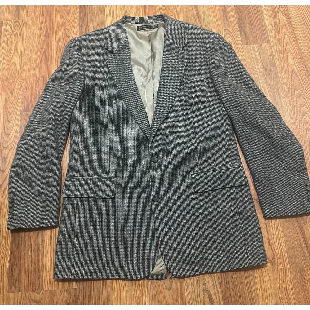Brooks Brothers Sport Coat Mens Large Houndstooth Wool Two Button USA